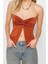Moda Straplez Örme Slim Düz Desen Casual Günlük Crop Kolsuz Bluz 3