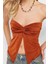 Moda Straplez Örme Slim Düz Desen Casual Günlük Crop Kolsuz Bluz 4
