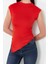 Moda Dik Yaka Örme Slim Düz Desen Casual Günlük Regular Kısa Kol Bluz 2
