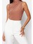 Moda Dik Yaka Örme Fit Düz Desen Casual Günlük Crop Kolsuz Bluz 4