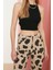 Moda Boyundan Bağlamalı Örme Slim Fit Düz Desen Casual Günlük Crop Askılı Kol Bluz 1