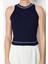 Moda Bisiklet Yaka Triko Regular Çizgili Desen Casual Günlük Regular Kolsuz Bluz 1