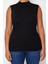 Moda Büyük Beden Dik Yaka Örme Fit Düz Desen Casual Günlük Regular Kolsuz Bluz 1