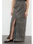 Moda Regular Animal Desen Günlük Midi Boy Leopar Desenli Maxi Denim Etek 4