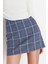 Moda Ekose Desen Resmi Mini Boy Indigo Ekose Desenli Tüvit Kumaş Mini Dokuma Etek 3