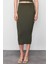 Moda Bodycon Düz Desen Günlük Midi Boy Triko Premium Iplik Özel Iplik Etek 1