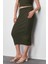 Moda Bodycon Düz Desen Günlük Midi Boy Triko Premium Iplik Özel Iplik Etek 4