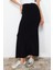 Moda Regular Düz Desen Günlük Maxi Boy Vücuda Oturan Balık Form Esnek Maxi Etek 3
