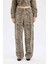 Baggy Fit Yüksek Bel Leopar Desenli Standart Boy Gabardin Pantolon D8149AX24AU 4