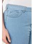 Büyük Beden Moda Denim Yüksek Bel Dar Paça Gündelik Açık Mavi Kemerli Esnek Skinny Denim Şort 5