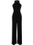 Kadın Moda Reglan Kol Boru Paça Halter Yaka Uzun Beli Büzgü Detaylı Geniş Paça Maxi Dokuma Tulum 1
