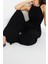 Kadın Moda Reglan Kol Boru Paça Halter Yaka Uzun Beli Büzgü Detaylı Geniş Paça Maxi Dokuma Tulum 4