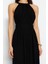 Kadın Moda Reglan Kol Boru Paça Halter Yaka Uzun Beli Büzgü Detaylı Geniş Paça Maxi Dokuma Tulum 5