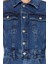 Kadın Moda Standart Kol Dar Paça Ceket Yaka Regular Dikiş Detaylı Denim Tulum 5