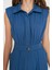Kadın Moda Standart Kol Geniş Paça Gömlek Yaka Maxi Gömlek Yaka Kolsuz Gabardin Dokuma Tulum 4