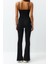 Kadın Moda Ince Askılı Geniş Paça Havuz Yaka Uzun Toparlayıcı Ip Askılı Destekli Örme Spor Tulum 3