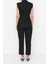 Kadın Moda Standart Kol Geniş Paça Gömlek Yaka Maxi Gömlek Yaka Kolsuz Gabardin Dokuma Tulum 5