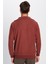 Relax Fit Rahat Kesim Desenli Pamuklu Yarım Fermuarlı kiremit Renk Dik Yaka Sweatshirt 5