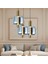 Mary Siyah 3'lü Yuvarlak Füme Camlı 7 Watt Modern Salon LED Sarkıt Avize 1