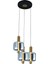 Mary Siyah 3'lü Yuvarlak Füme Camlı 7 Watt Modern Salon LED Sarkıt Avize 2