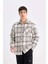 Regular Fit Kareli Flanel Cep Detaylı Uzun Kollu Gömlek D3499AX24WN 4
