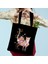 Kedi ve Çiçek Baskı Omuz Çantası Kadınlar Için Retro Estetik Yavru Tasarım Tote Çanta Genç Kız Alışveriş Çantası Kadın Tote Çanta (Yurt Dışından) 3