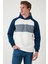 Pamuklu Regular Fit Renk Bloklu Kapüşonlu Sweat Erkek Sweat 5905771 4