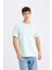 New Regular Fit Bisiklet Yaka Basic Düz Kısa Kollu Tişört E1091AXNS 4