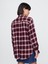 Kadın Bordo Ekose Desenli Flannel Big Gömlek 5
