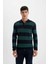 Standart Fit Normal Kesim Çizgili Polo Yaka Triko Kazak Y4194AZ24WN 3