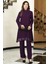 Umay Şifon Tunik Pantolon Takım Mürdüm ELB68 1