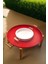 2'li Ahşap Bacaklı Kırmızı ve Beyaz Tepsi & Yer Sofrası (51*26 Cm) 3