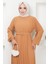 Kemerli Piliseli Aerobin Elbise Taba HM2339 4