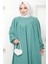 Büzgülü Robalı Elbise Mint Rengi HM2501 2