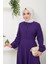 Kuşaklı Mevlana Elbise Mor HM2105 2