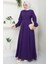 Kuşaklı Mevlana Elbise Mor HM2105 3