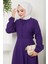 Kuşaklı Mevlana Elbise Mor HM2105 4