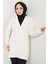 Fitilli Düğmeli Triko Hırka Krem HM2563 2