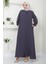 Kolu Taşlı ve Incili Ferace Füme HM2494 1