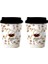 Kuzey Yıldızı Cup 8 Oz Double Wall Coffee Time  Siyah Kapaklı Karton Bardak 50 Adet 3