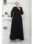 Kolu Taşlı ve Incili Ferace Siyah HM2494 1
