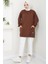 Torba Cepli Bisiklet Yakalı Sweatshirt Tunik Kahverengi Hm2509 2