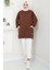 Torba Cepli Bisiklet Yakalı Sweatshirt Tunik Kahverengi Hm2509 4