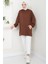 Kanguru Cepli Kapüşonlu Sweatshirt Tunik Kahverengi Hm2510 2