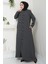 Simge Taşlı Ferace Füme HM2480 2