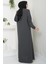 Simge Taşlı Ferace Füme HM2480 5