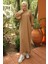 Balon Kol Triko Elbise Camel HM2522 4