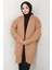 Sepet Örgülü Düğmesiz Araboy Triko Hırka Camel HM2565 2