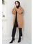 Sepet Örgülü Düğmesiz Araboy Triko Hırka Camel HM2565 3