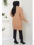 Sepet Örgülü Düğmesiz Araboy Triko Hırka Camel HM2565 5
